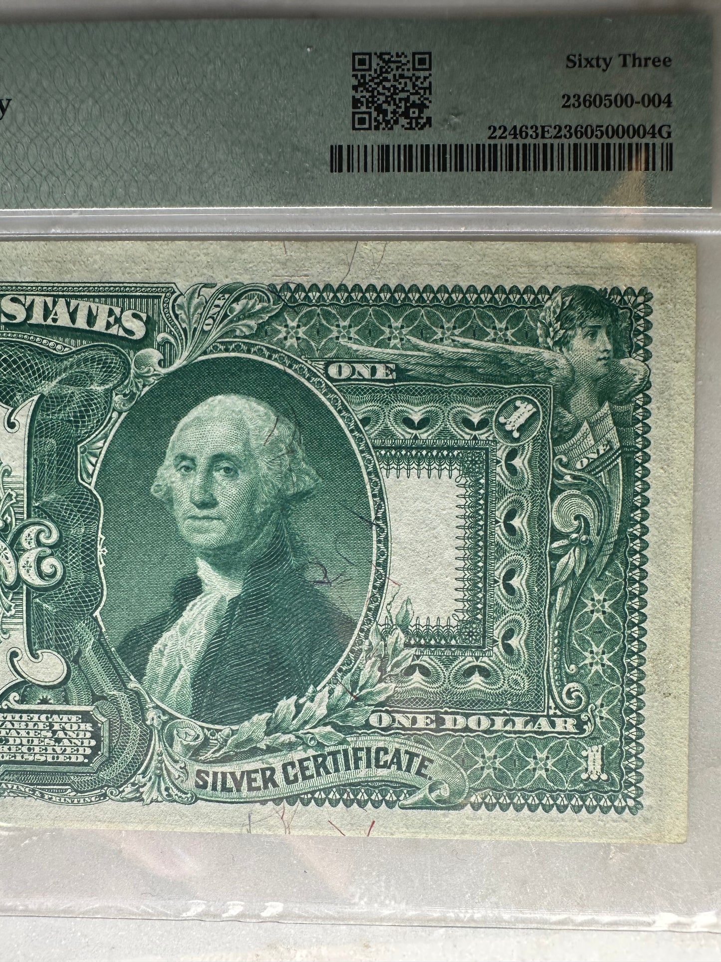 1896 US $1 Silver Certificate Educational Note MS63 EPQ Choice UNC FR 224