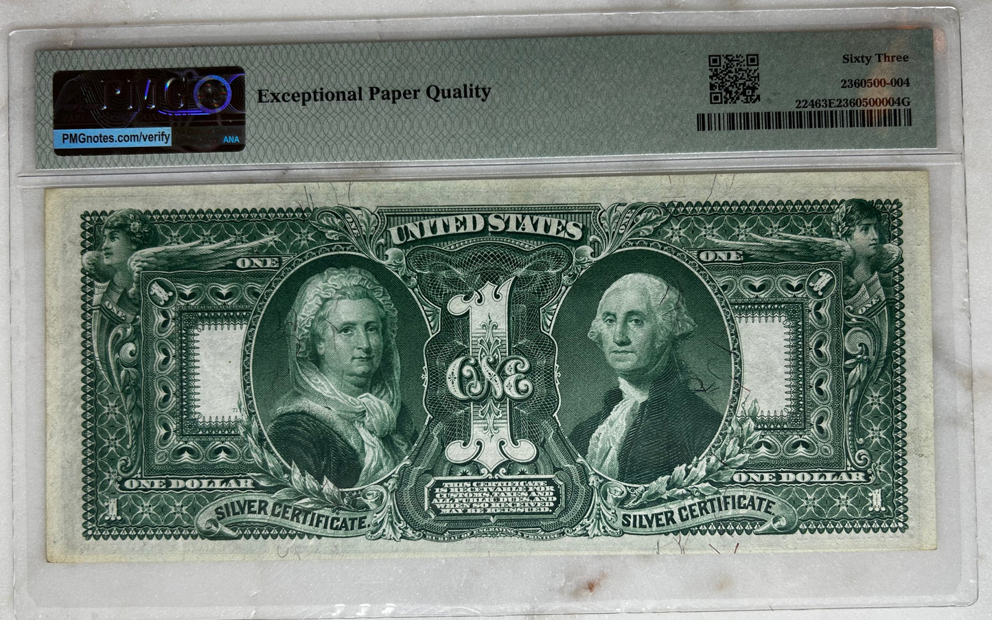 1896 $1 Silver Certificate Fr#224 Tillman | Morgan PMG 63 Choice Uncirculated