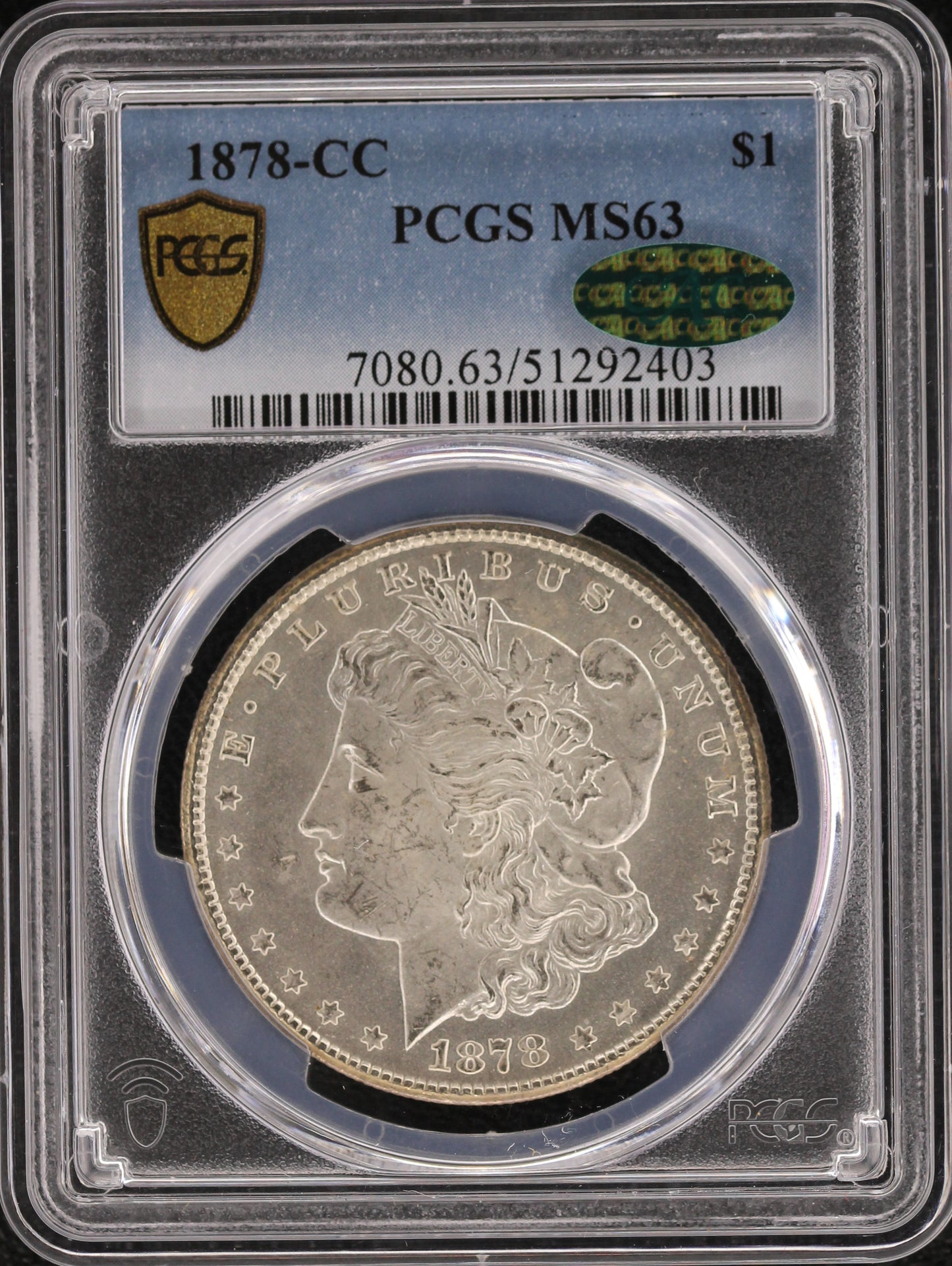 1878 CC Morgan Dollar CAC PCGS MS63