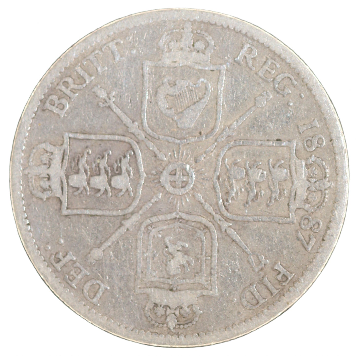 1887 Great Britain Florin KM 762