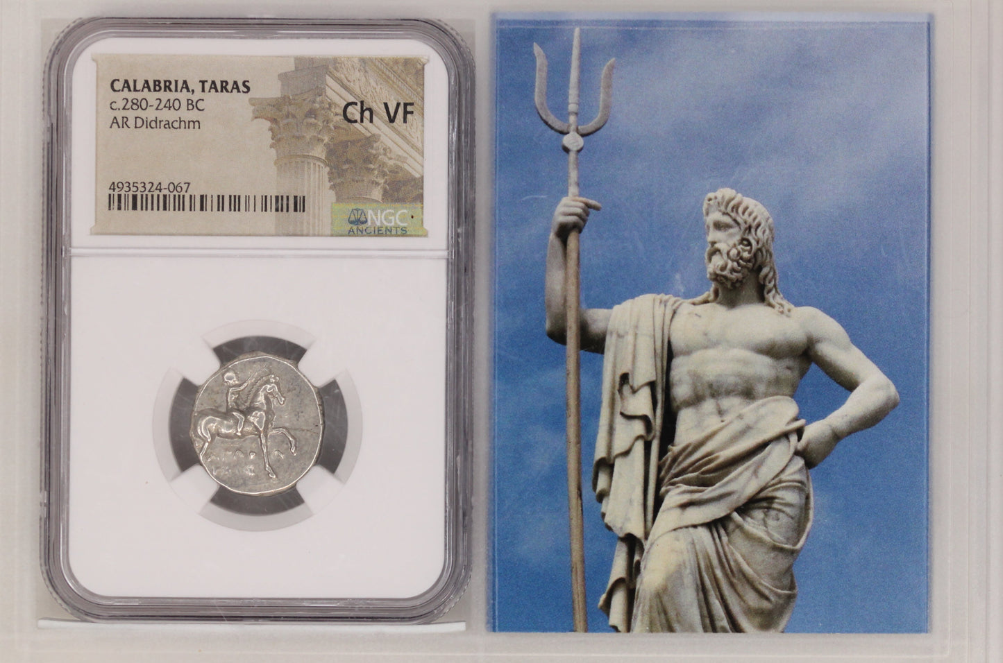 Calabria, Taras AR Didrachm 280-240 BC NGC Ch VF