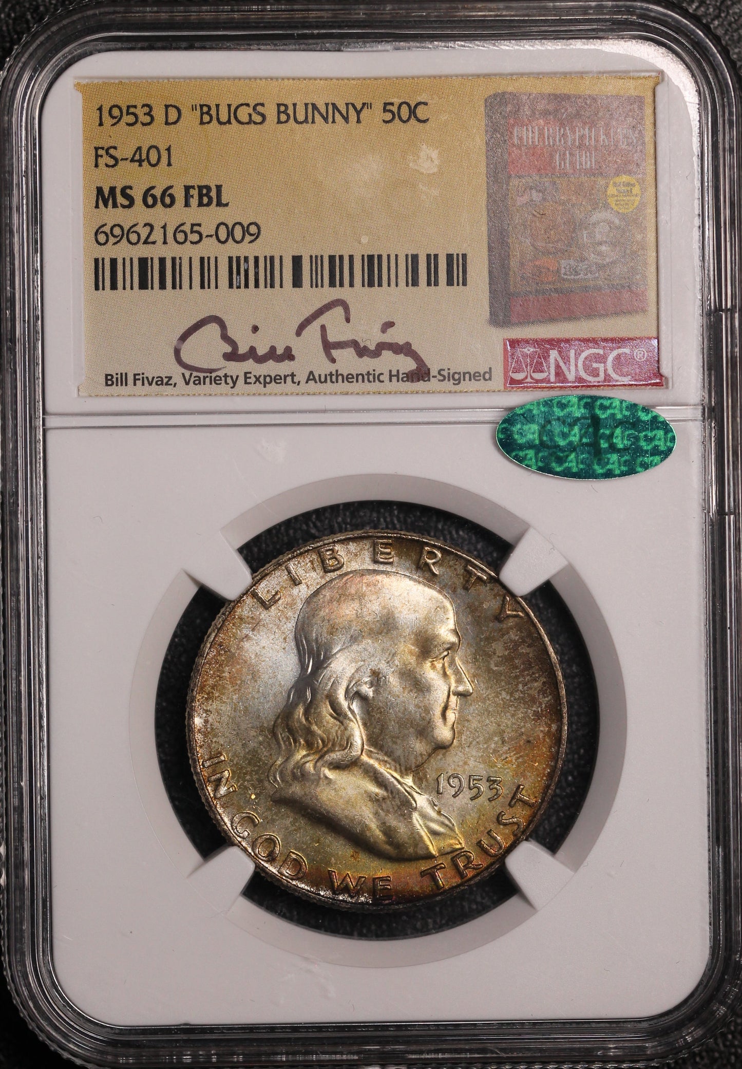 1953 D "Bugs Bunny" 50C CAC FS-401 MS 66 FBL NGC