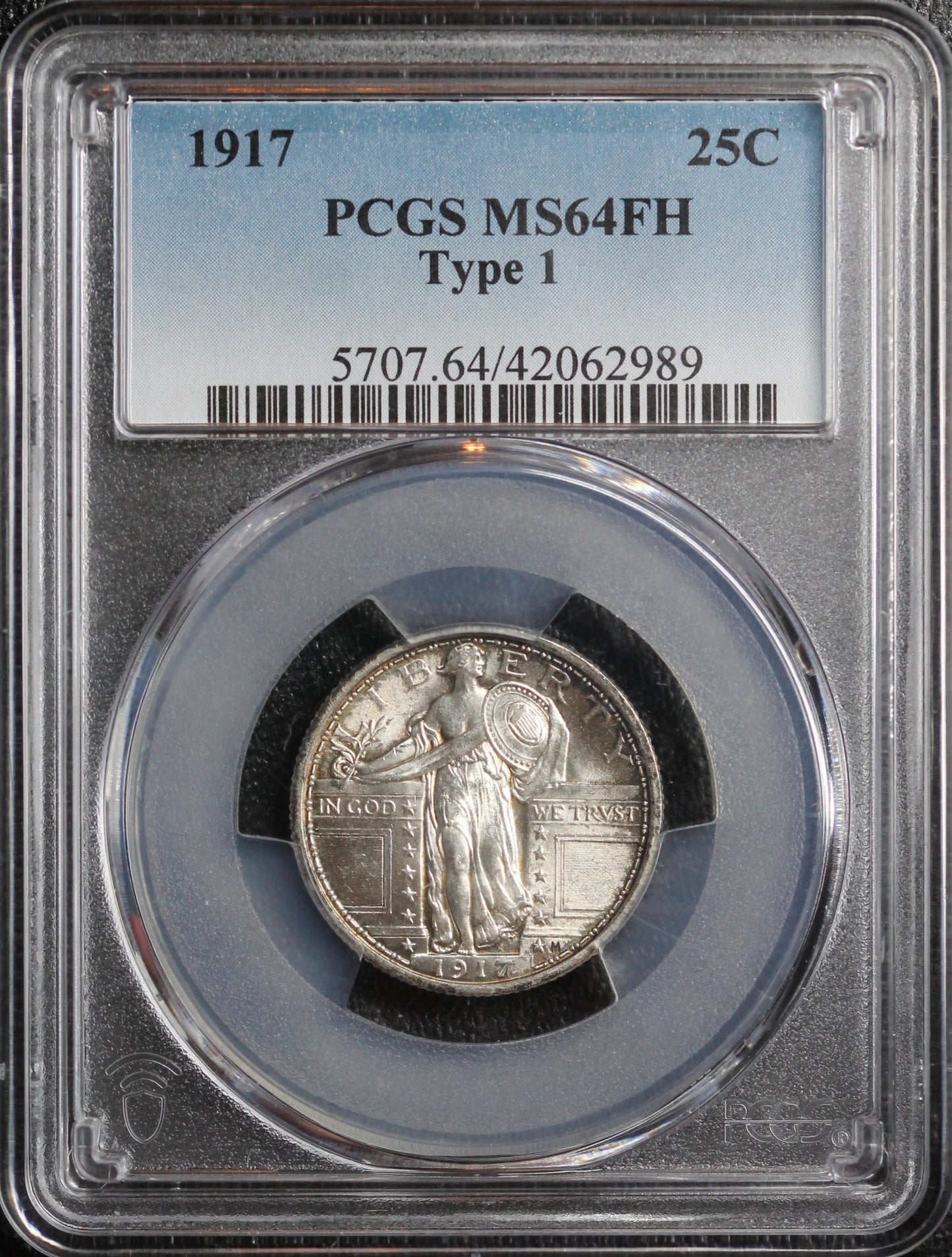 1917 Quarter 25C Standing Liberty Type 1 PCGS MS64FH