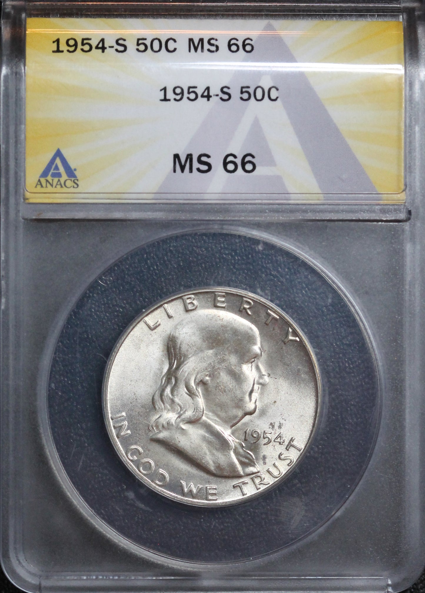 1954-S Franklin Half MS66 ANACS