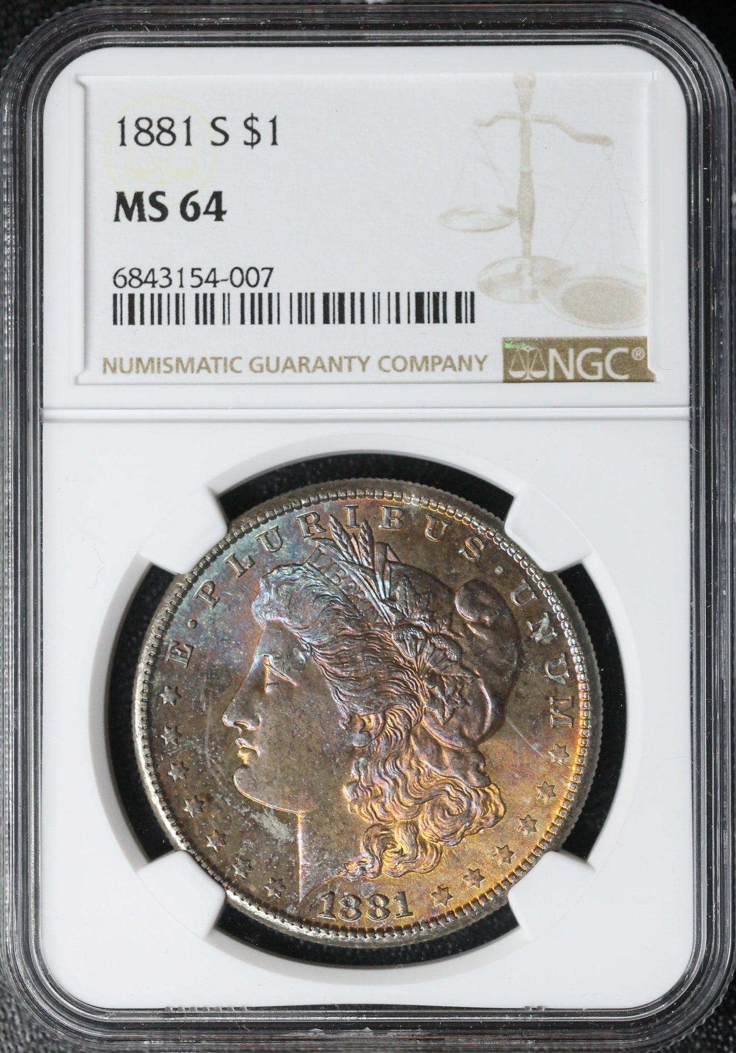 1881 S Morgan Dollar MS64 NGC
