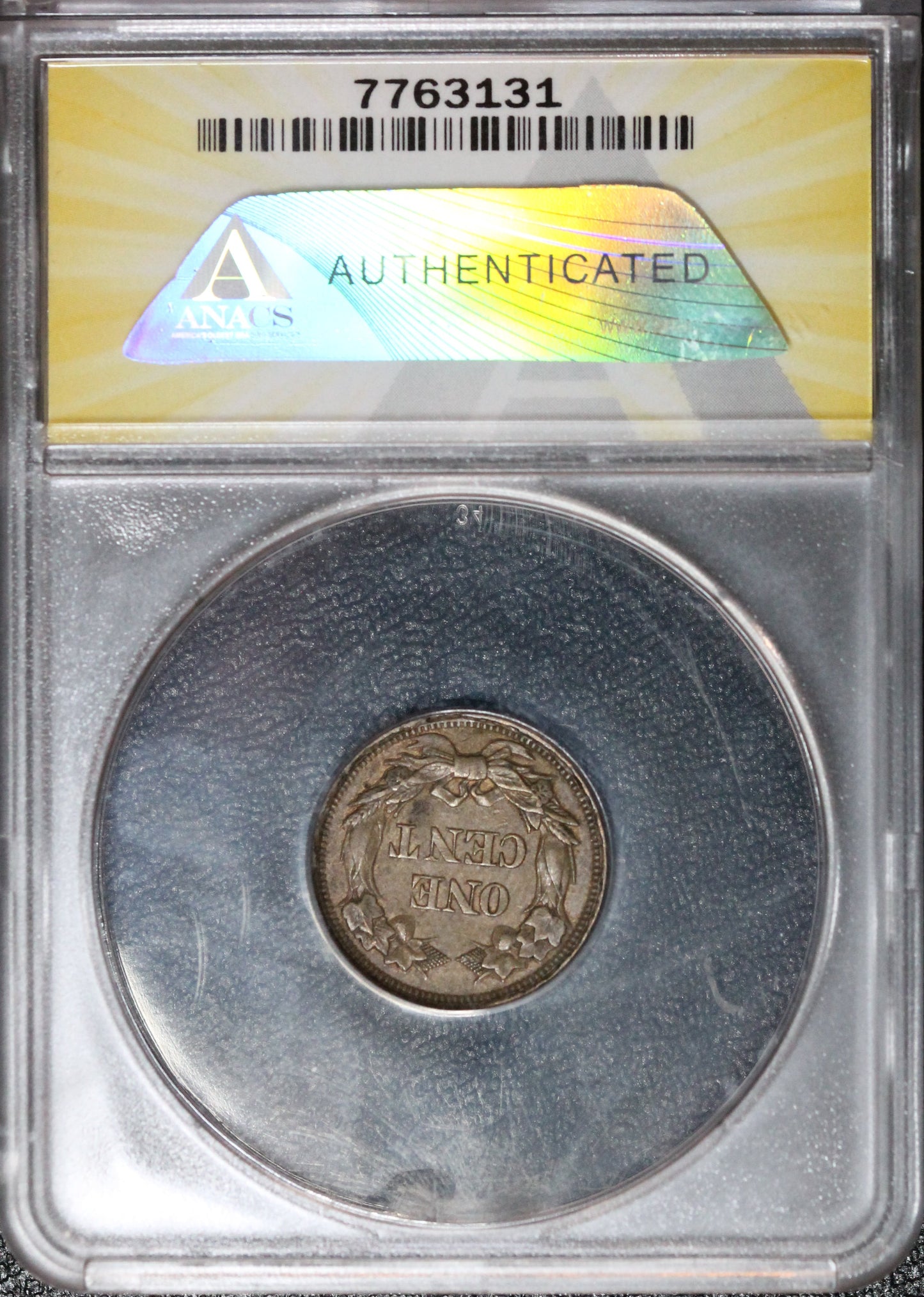 1858 Flying Eagle Cent, Small Letters, ANACS AU 50
