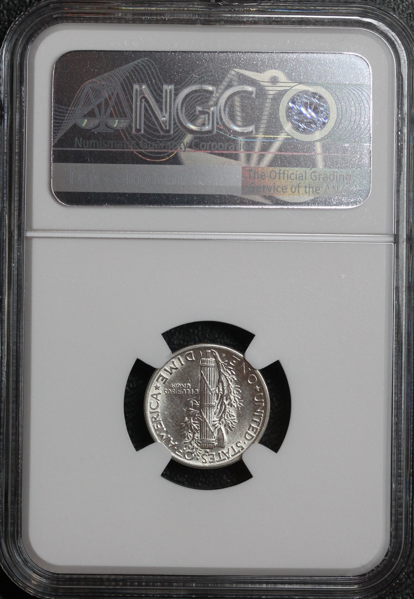 1945-S Micro S Mercury Dime, NGC UNC Detailed, Cleaned