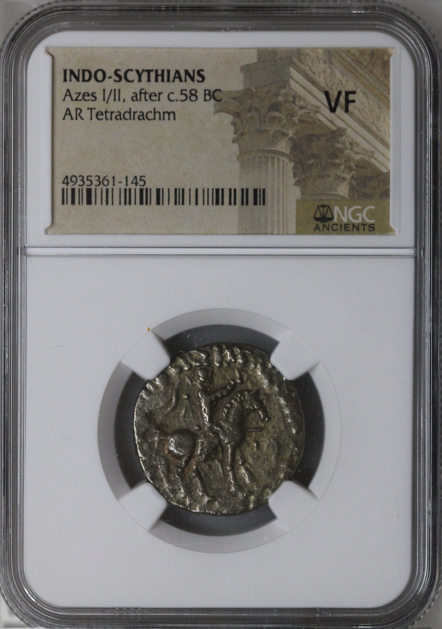 Indo-Scythians Azes I/II, after c.58 BC AR Tetradachm NGC VF  Gift of the Magi "Money of the Bible"