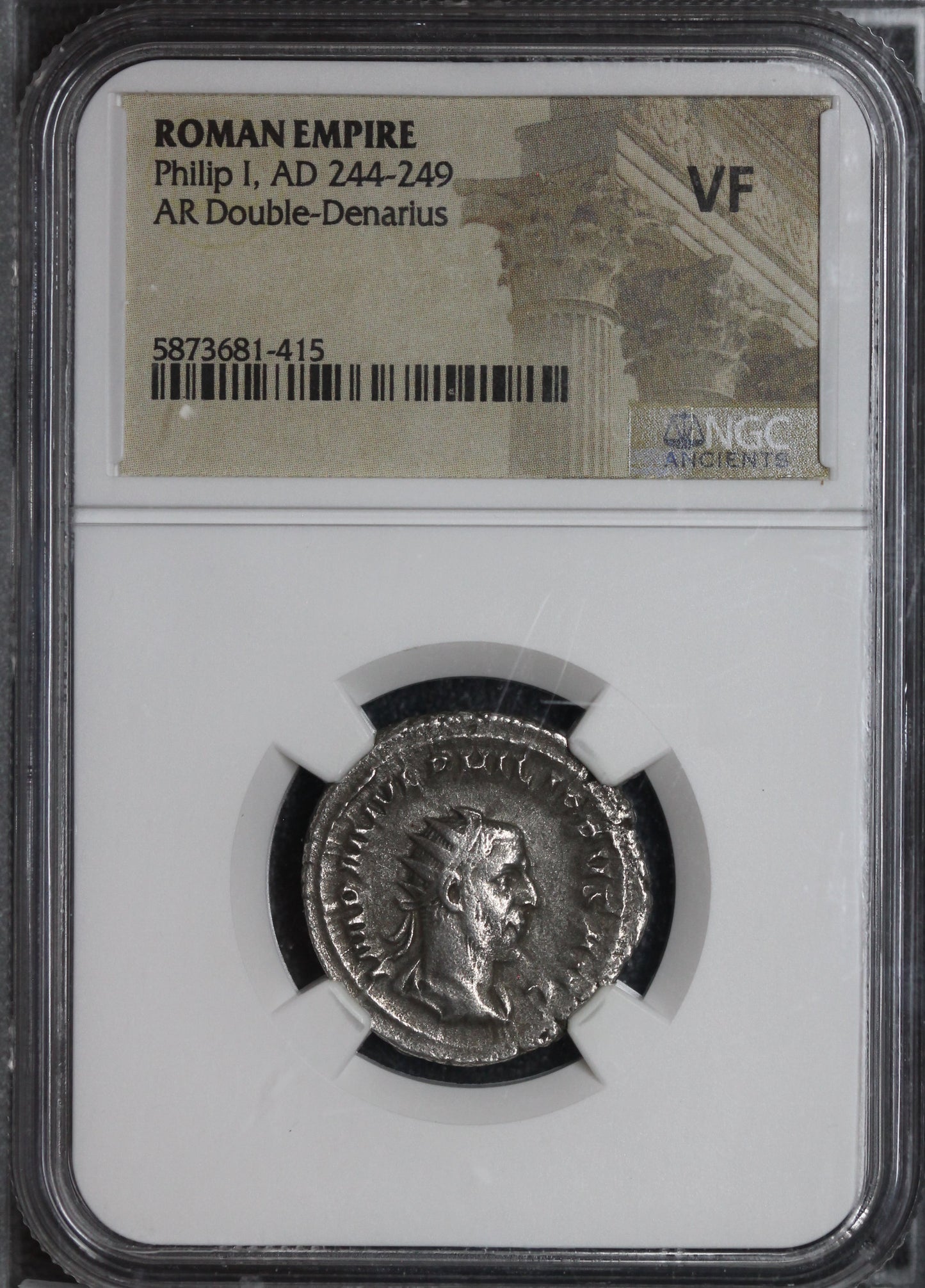 Roman Empire Phillip I, AD 244-249 AR Double Denarius NGC VF