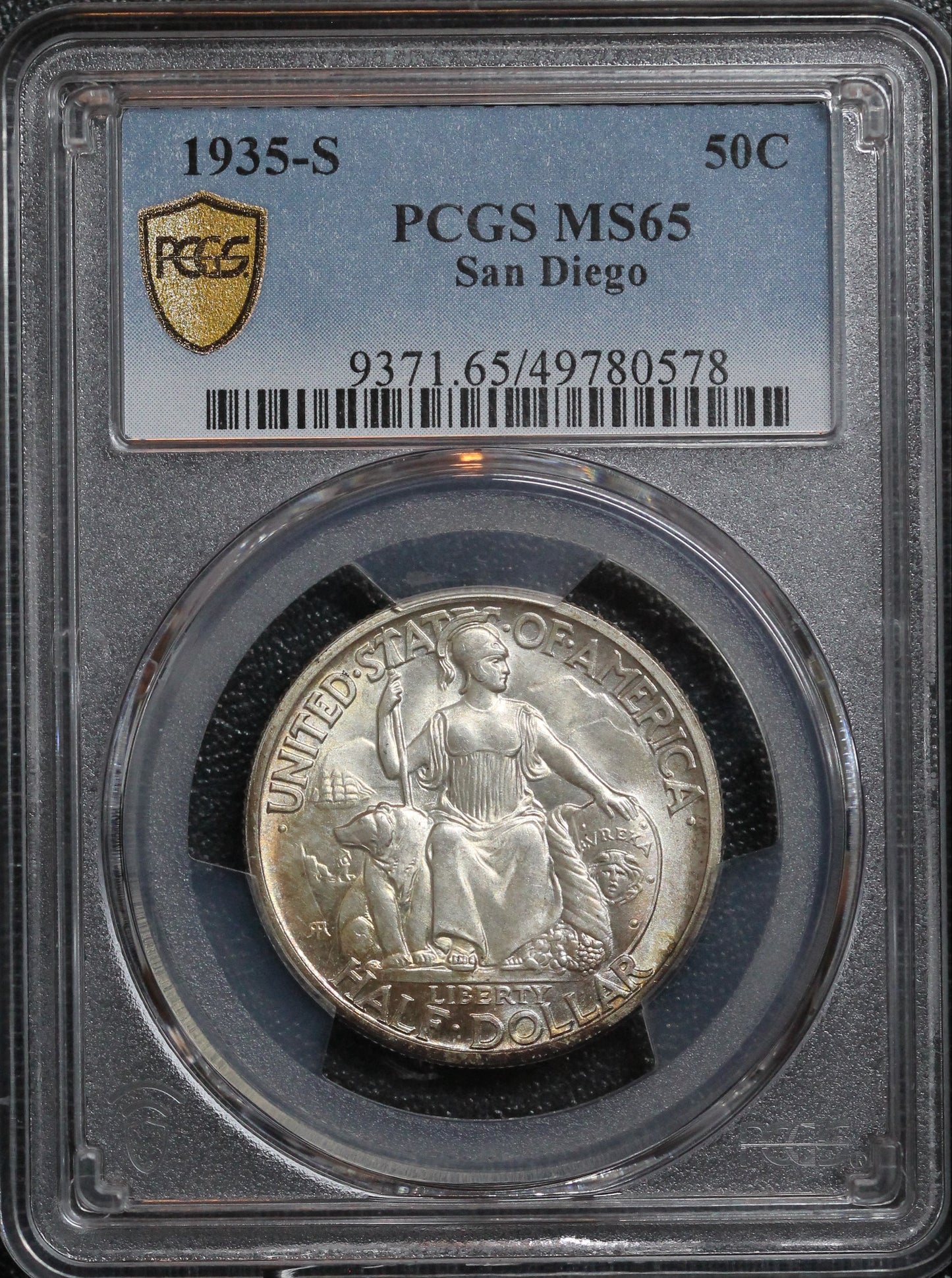 1935-S San Diego Half Dollar PCGS MS65