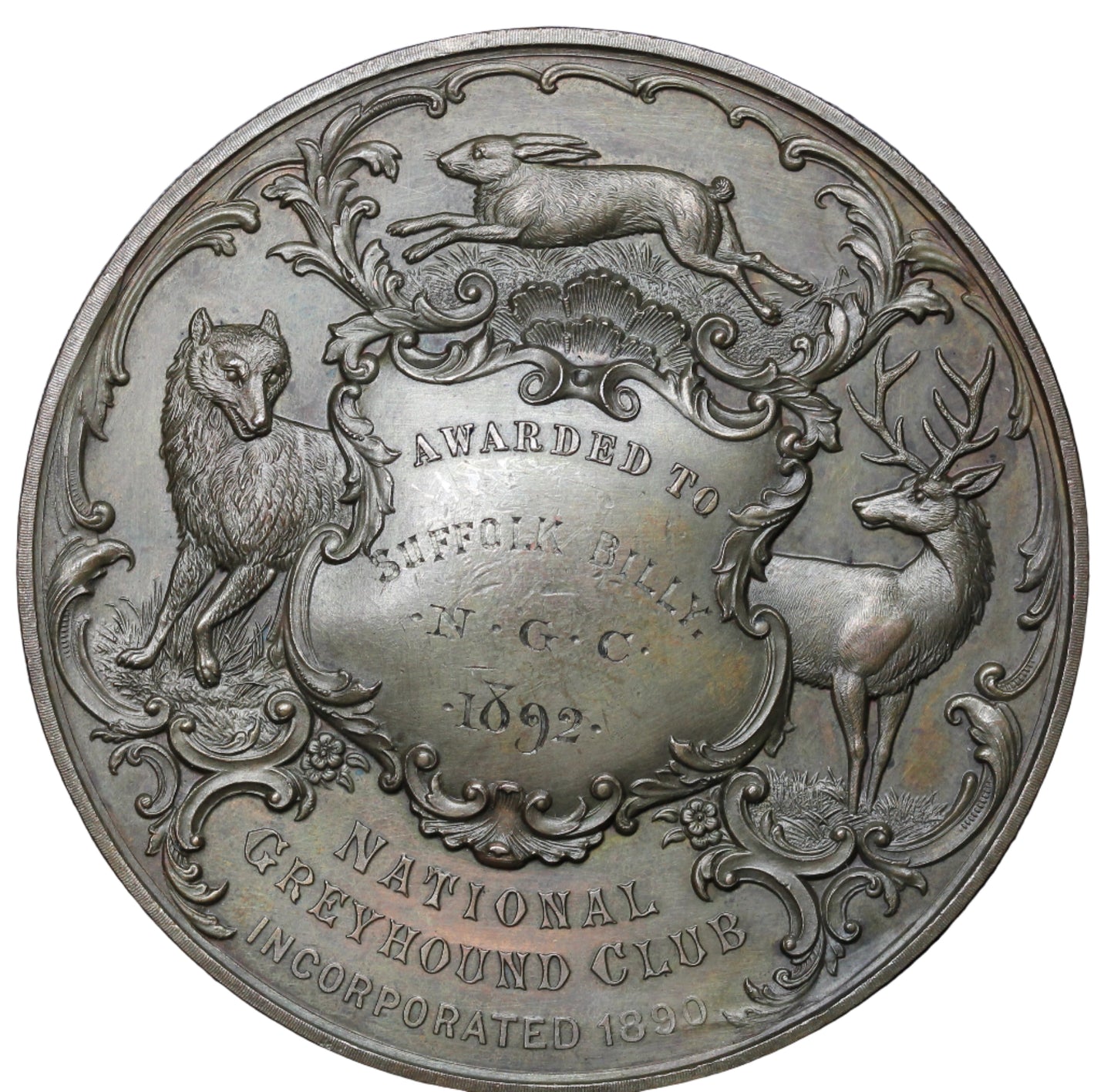 Rare 1892 National Greyhound Club Medal