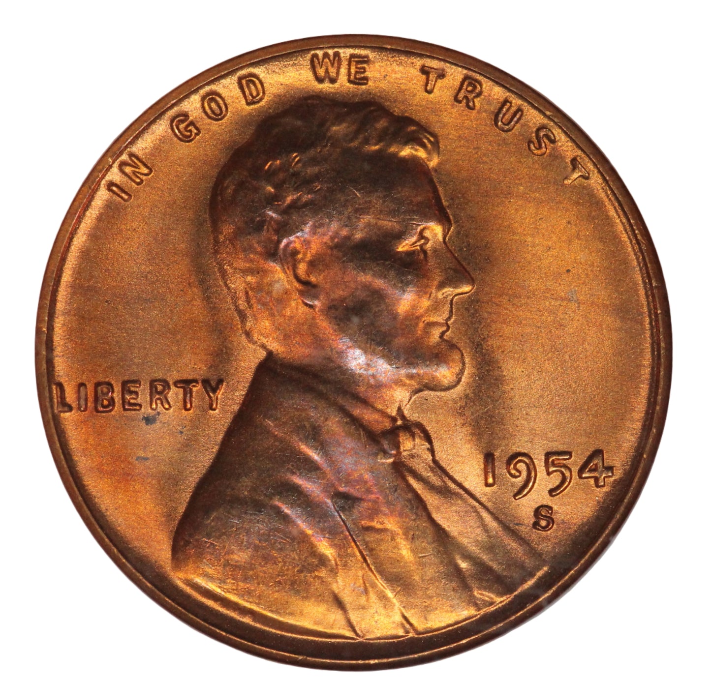 1954-S Lincoln Wheat Cent, ANACS MS66RD