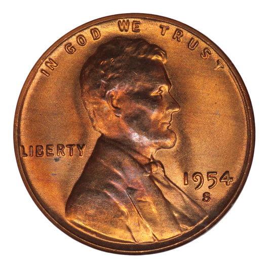 1954-S Lincoln Wheat Cent, ANACS MS66RD
