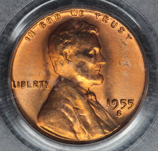 1955-S Lincoln Wheat Cent, PCGS MS66RD