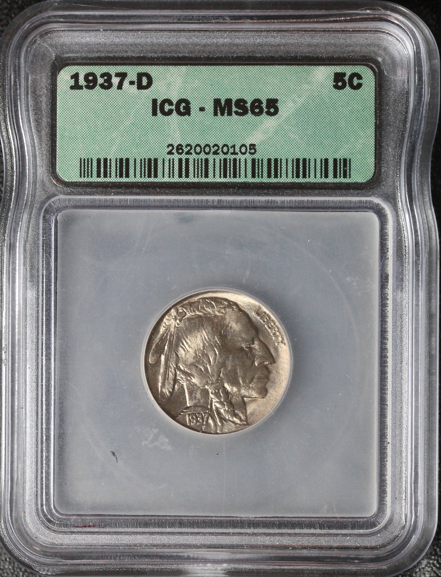 1937-D Buffalo Nickel, ICG MS65