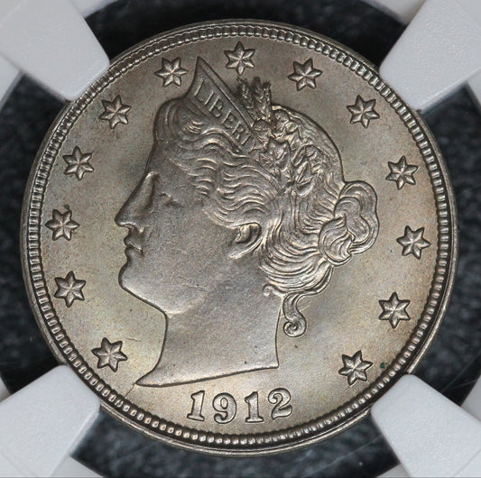 1912-S V Nickel, NGC MS65