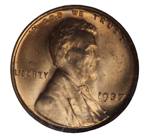 1937 Lincoln Wheat Cent, NGC MS66RD