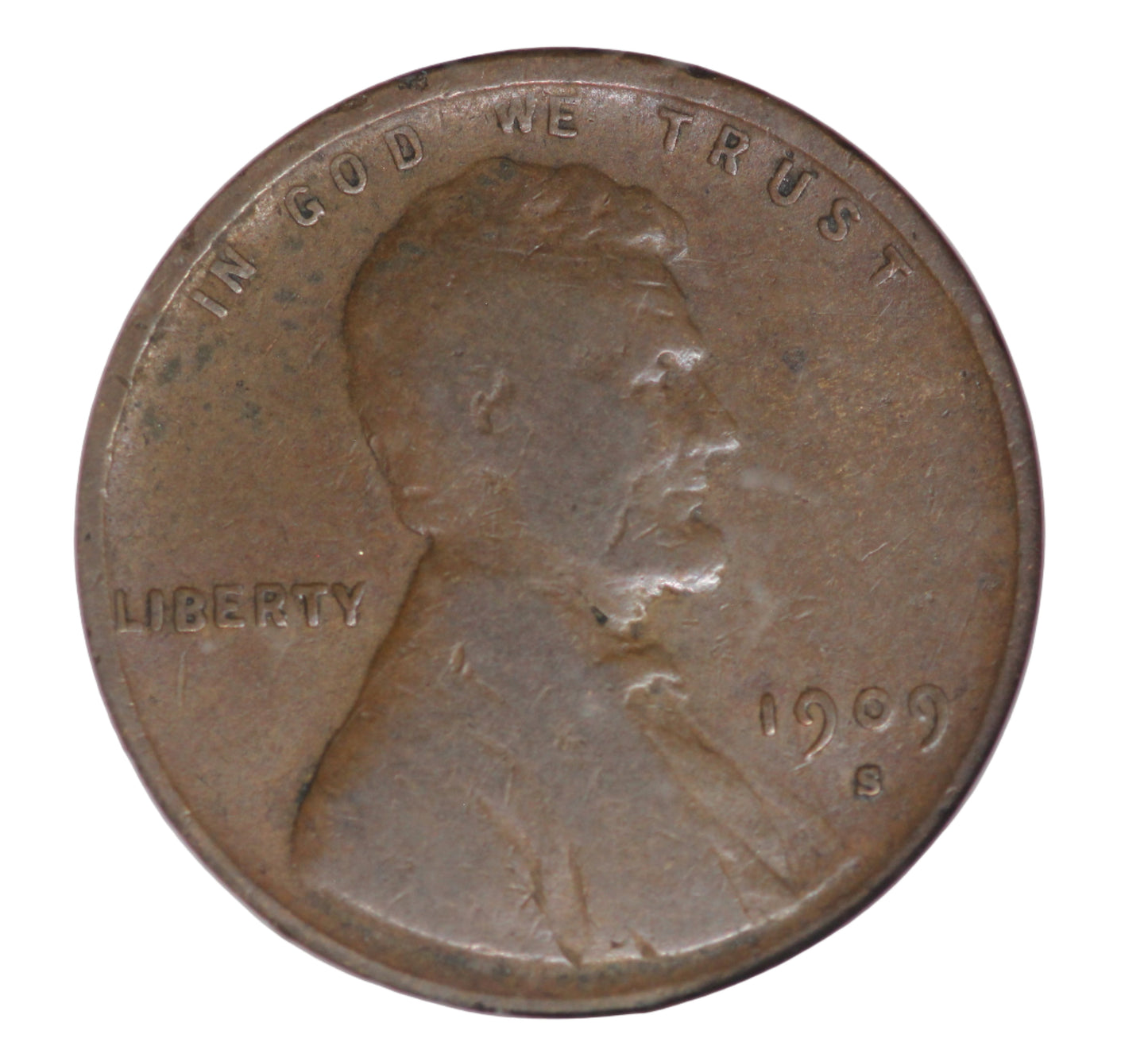 1909-S VDB Lincoln Wheat Cent, ANACS F12