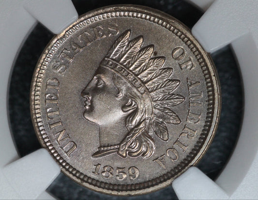 1859 Indian Head Cent NGC MS64