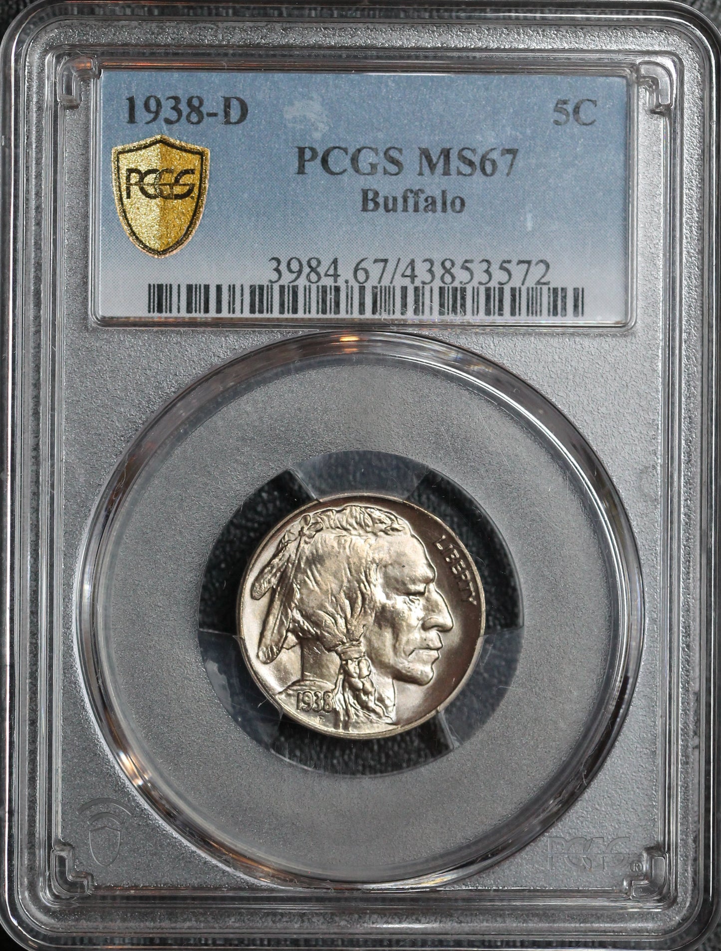 1938-D Buffalo Nickel, PCGS MS67, RPM