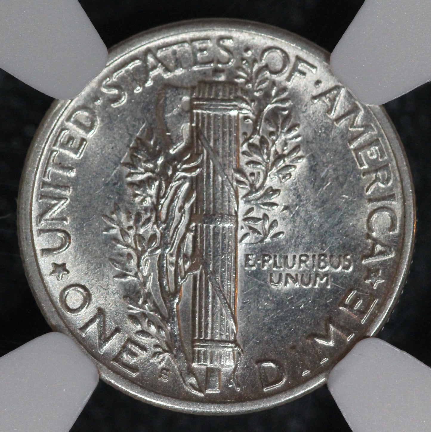 1945-S Micro S Mercury Dime, NGC UNC Detailed, Cleaned