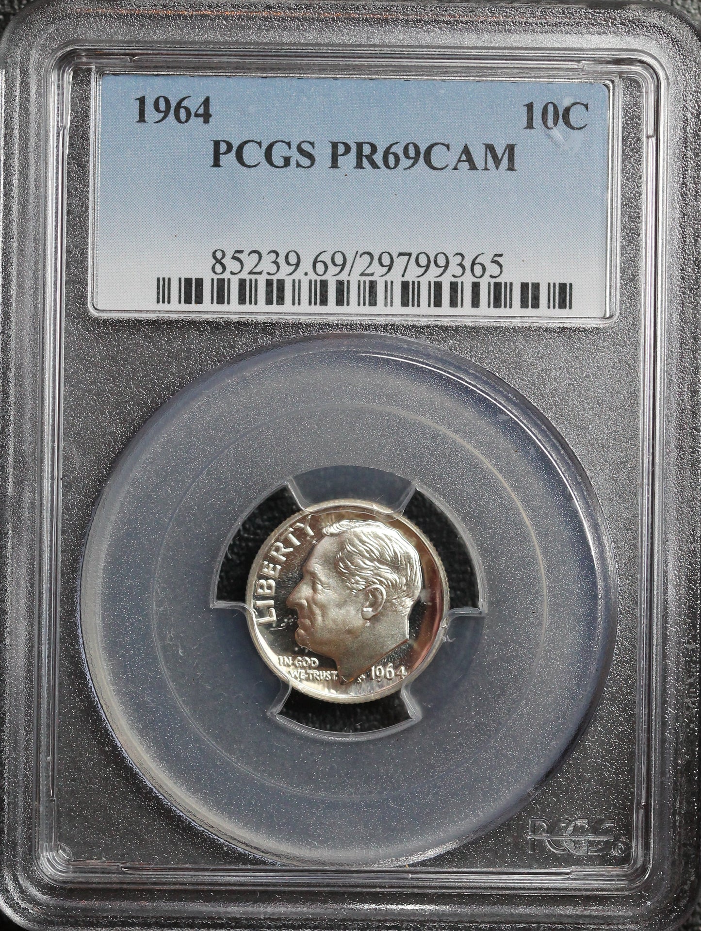 1964 Roosevelt Dime, PCGS PR69 Cameo