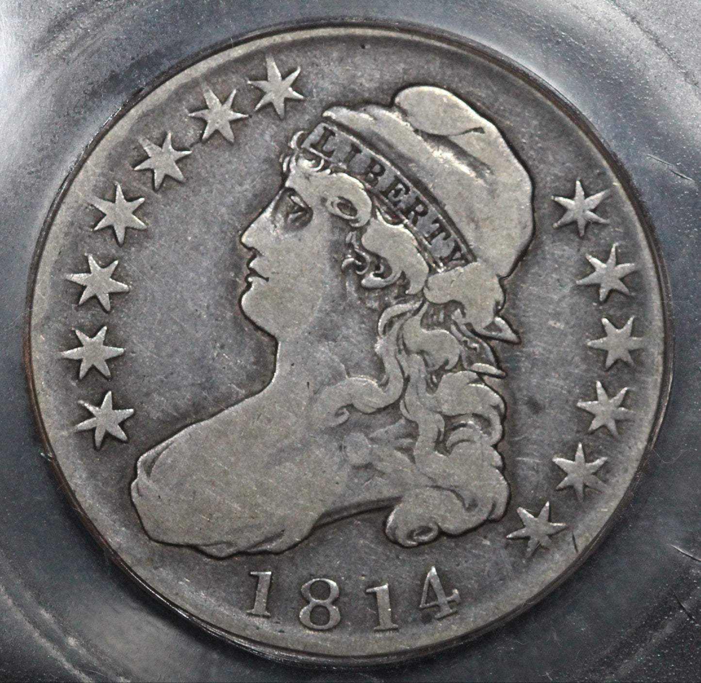 1814 Capped Bust Half Dollar, O-105a, Single Leaf, ICG F15