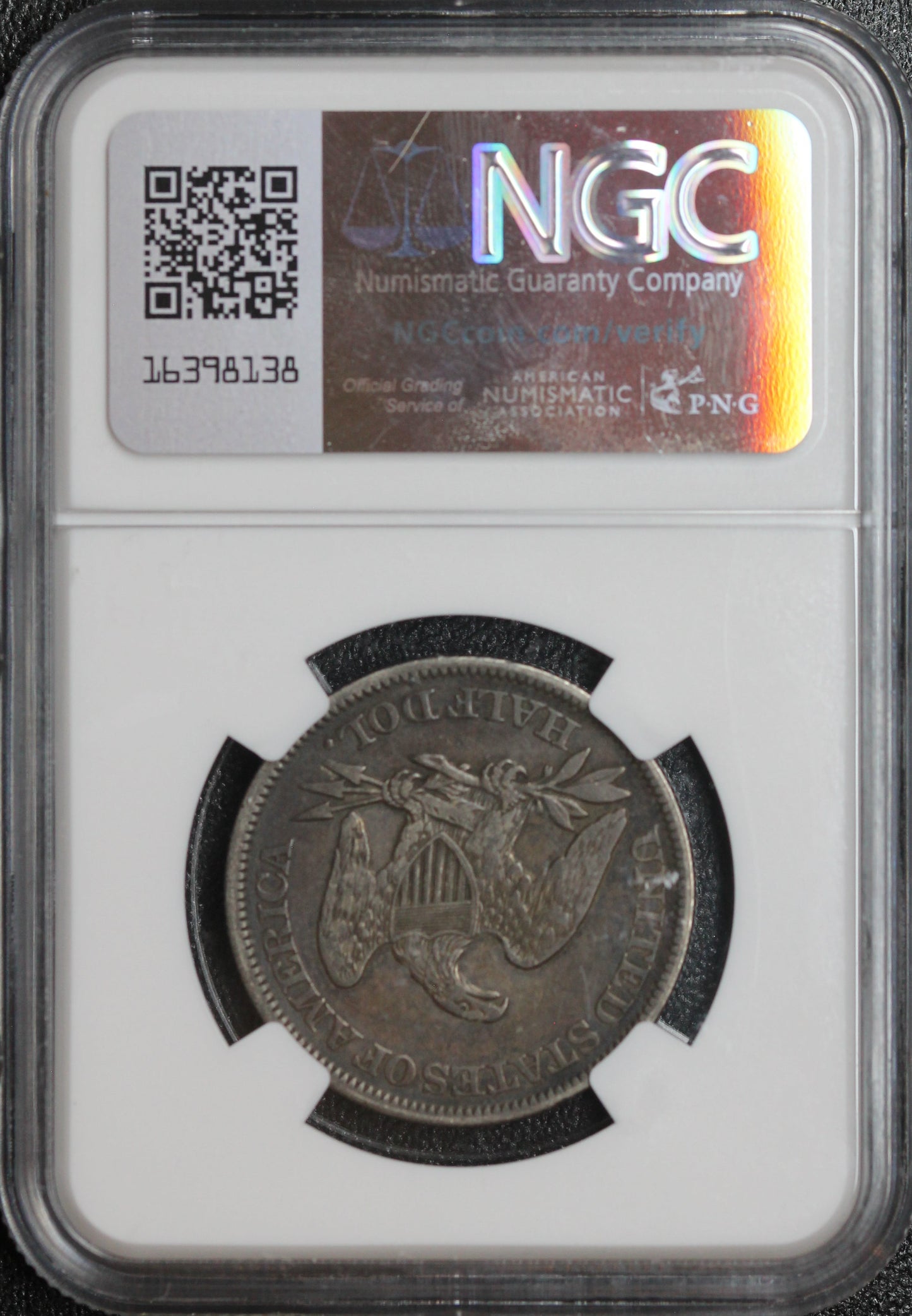 1861 Liberty Seated Half, NGC XF Details, OBV Graffiti