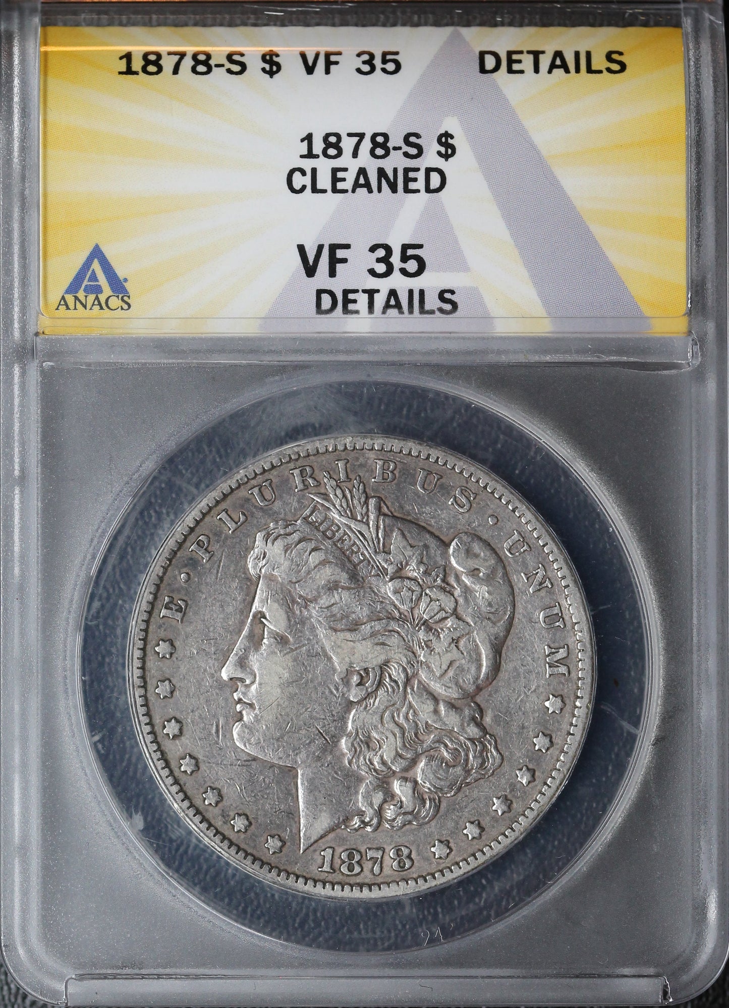 1878-S Morgan Dollar ANACS VF35 Details, Cleaned