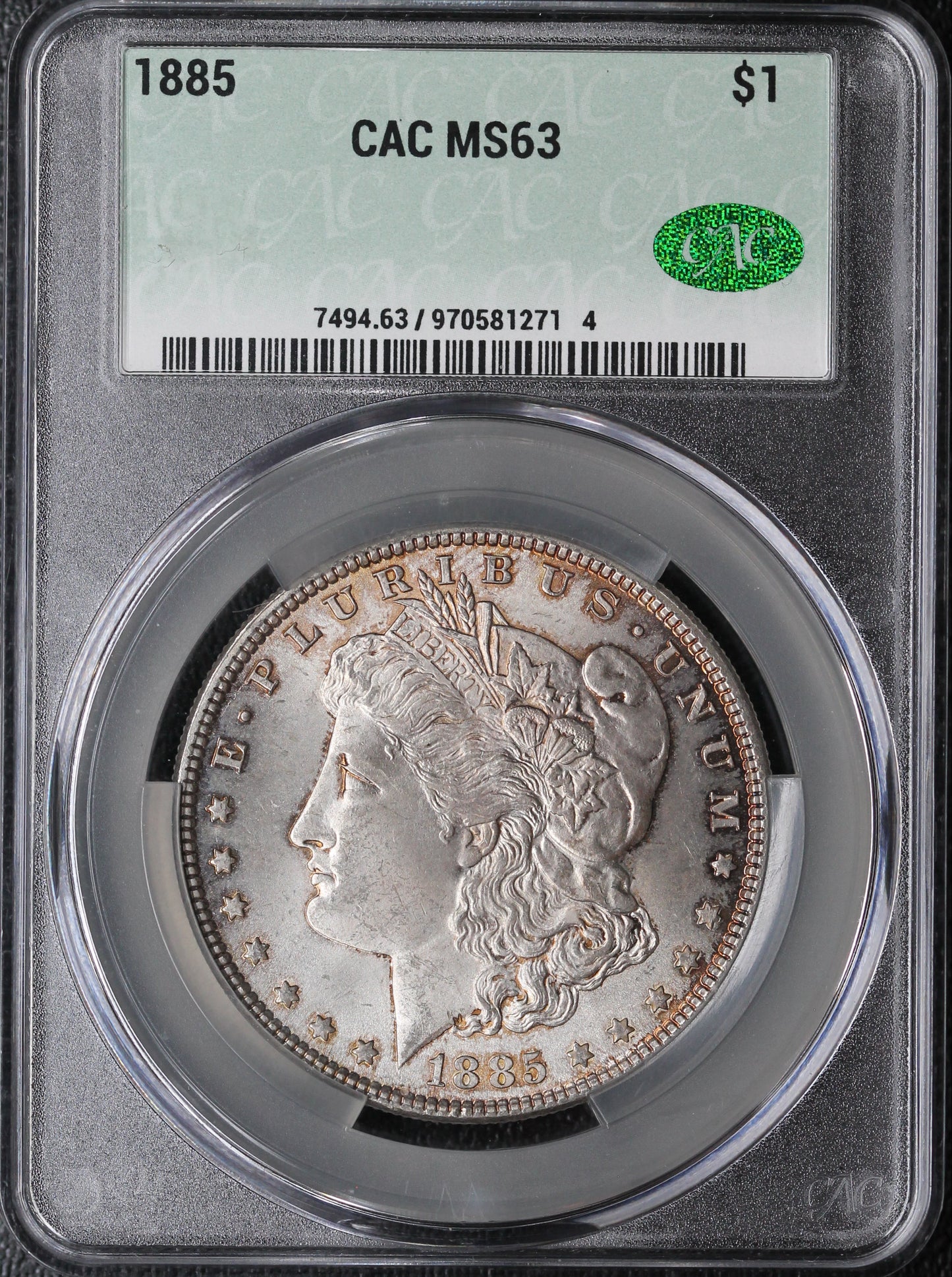 1885 Morgan Dollar CAC MS63