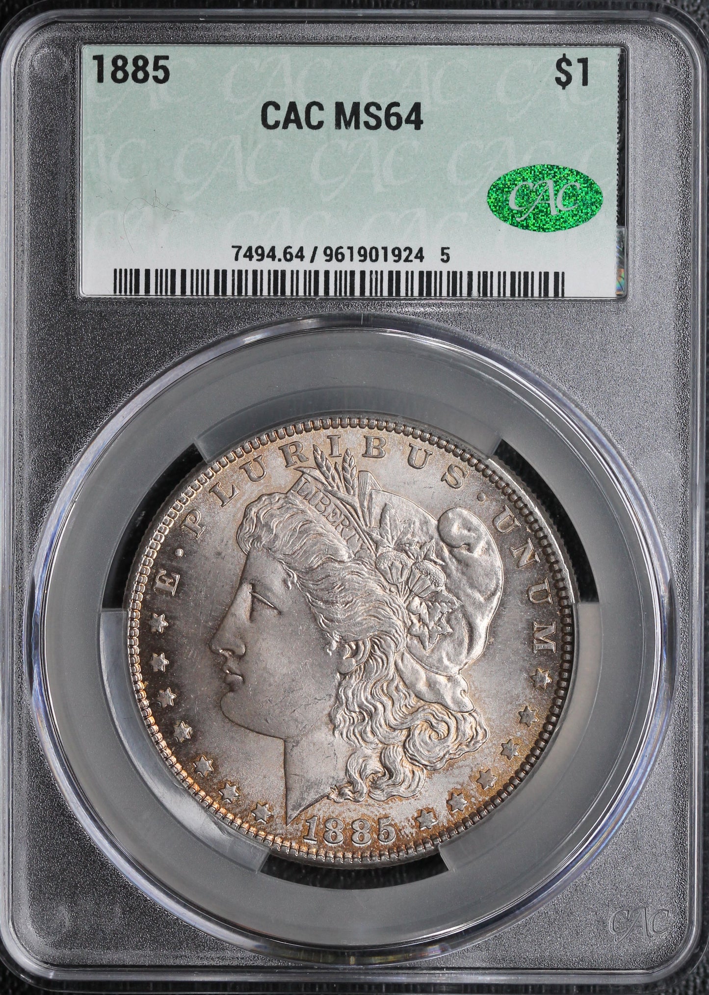 1885 Morgan Dollar CAC MS64