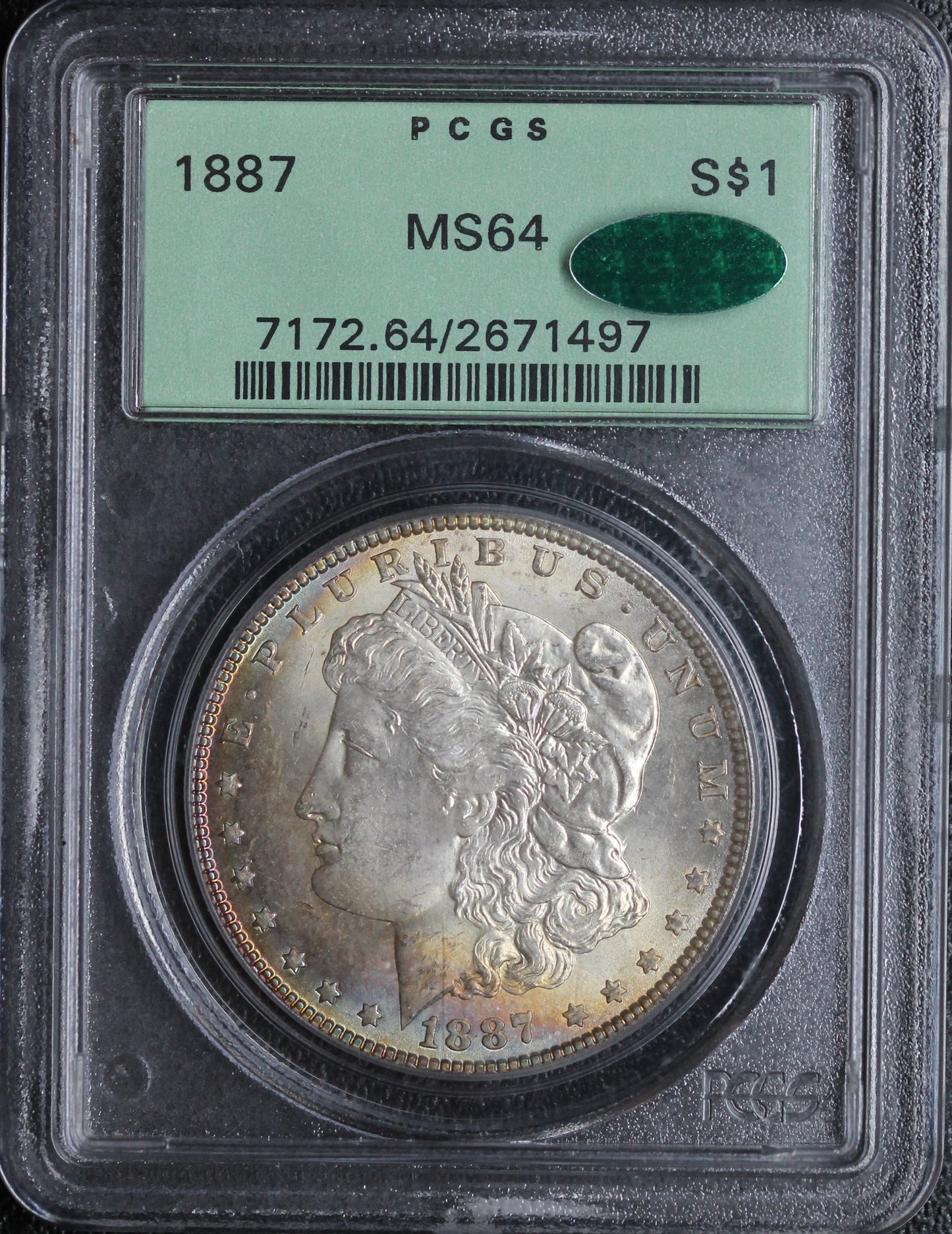 1887 Morgan Dollar PCGS CAC MS64