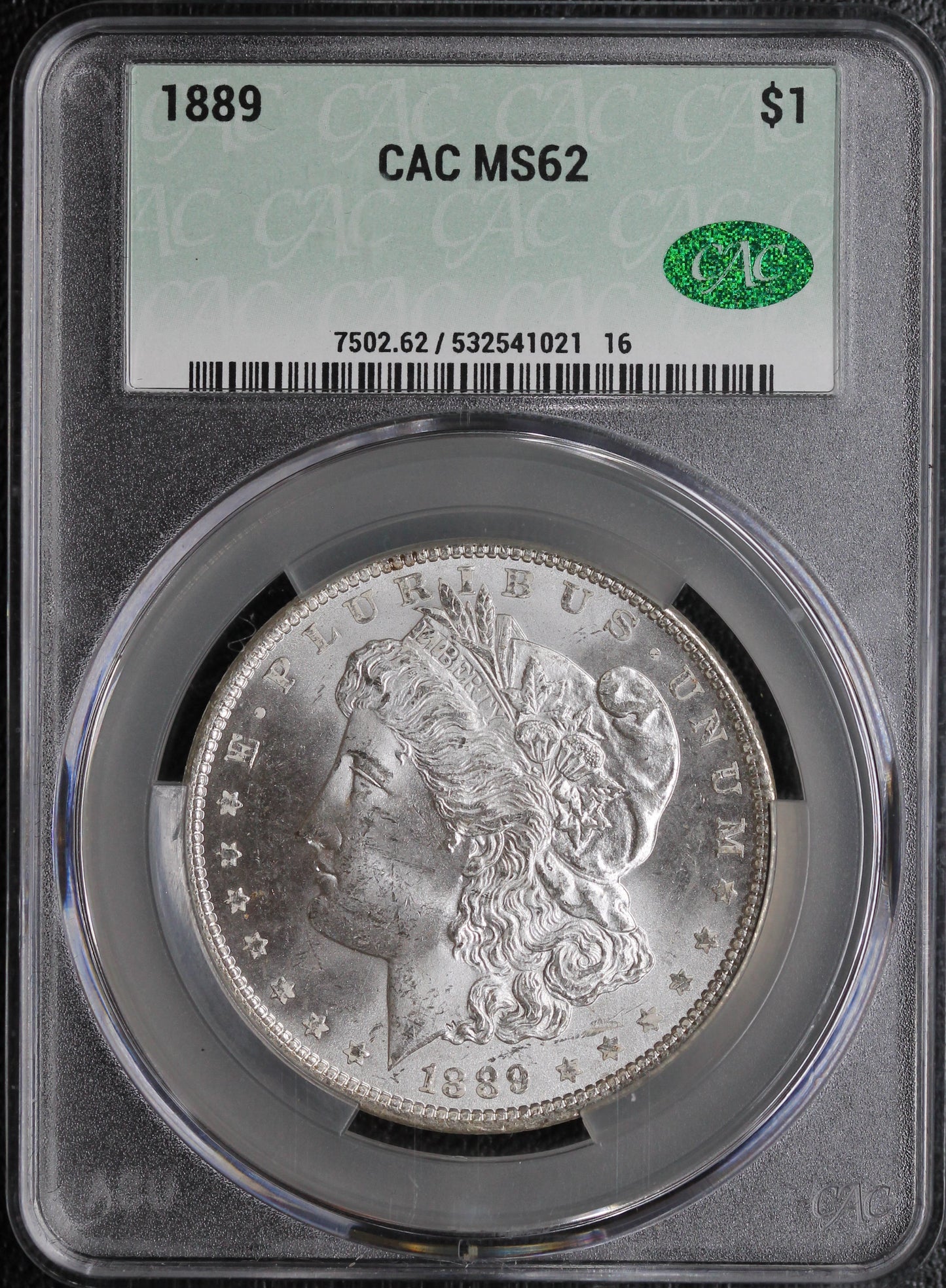 1889 Morgan Dollar CAC MS62