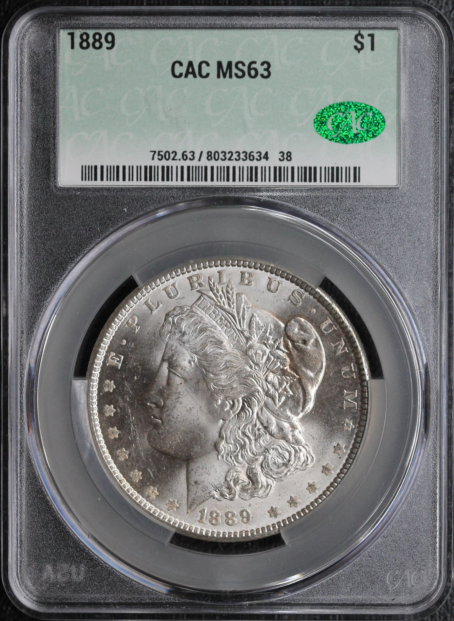 1889 Morgan Dollar CAC MS63