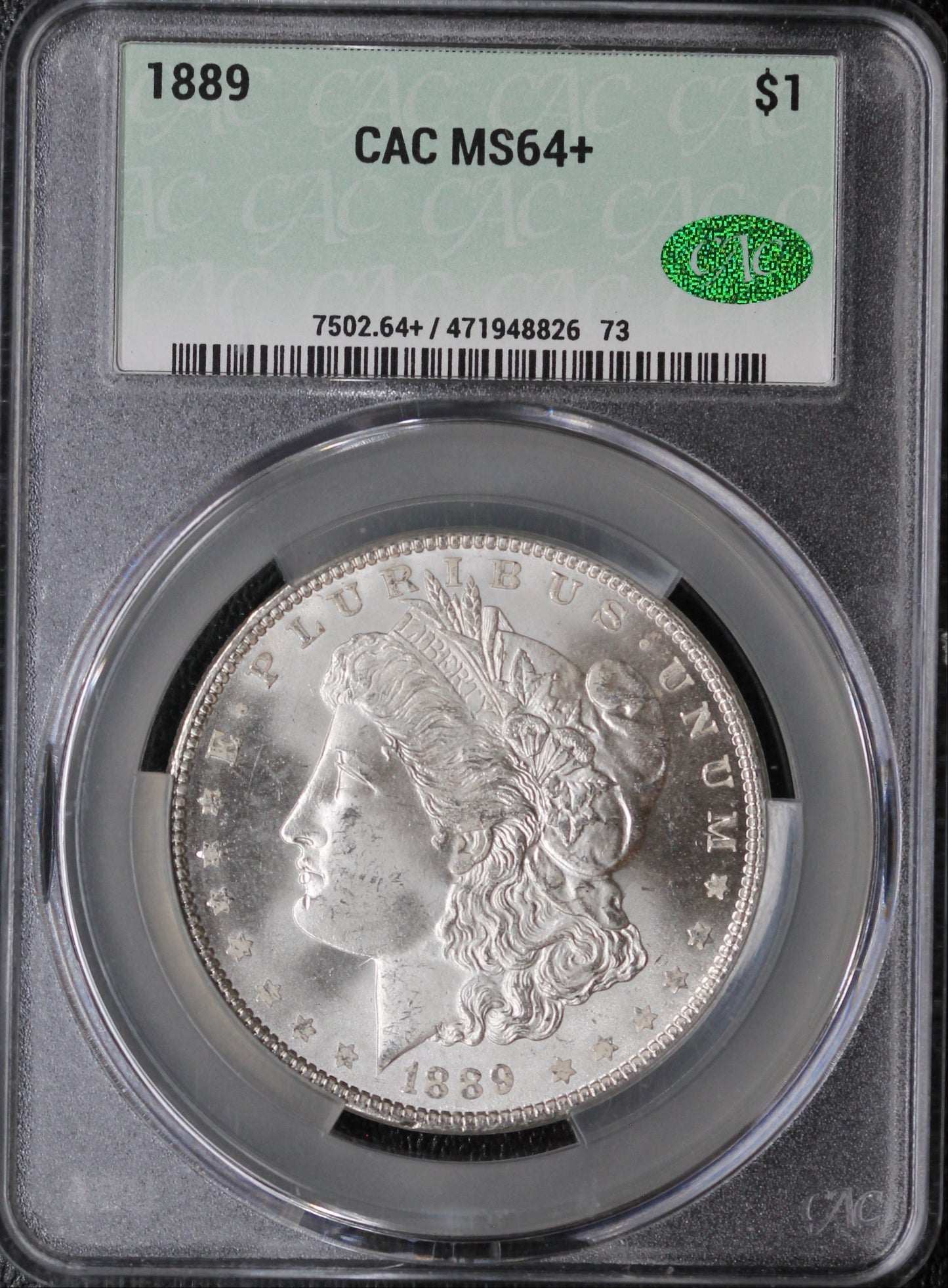 1889 Morgan Dollar CAC MS64+