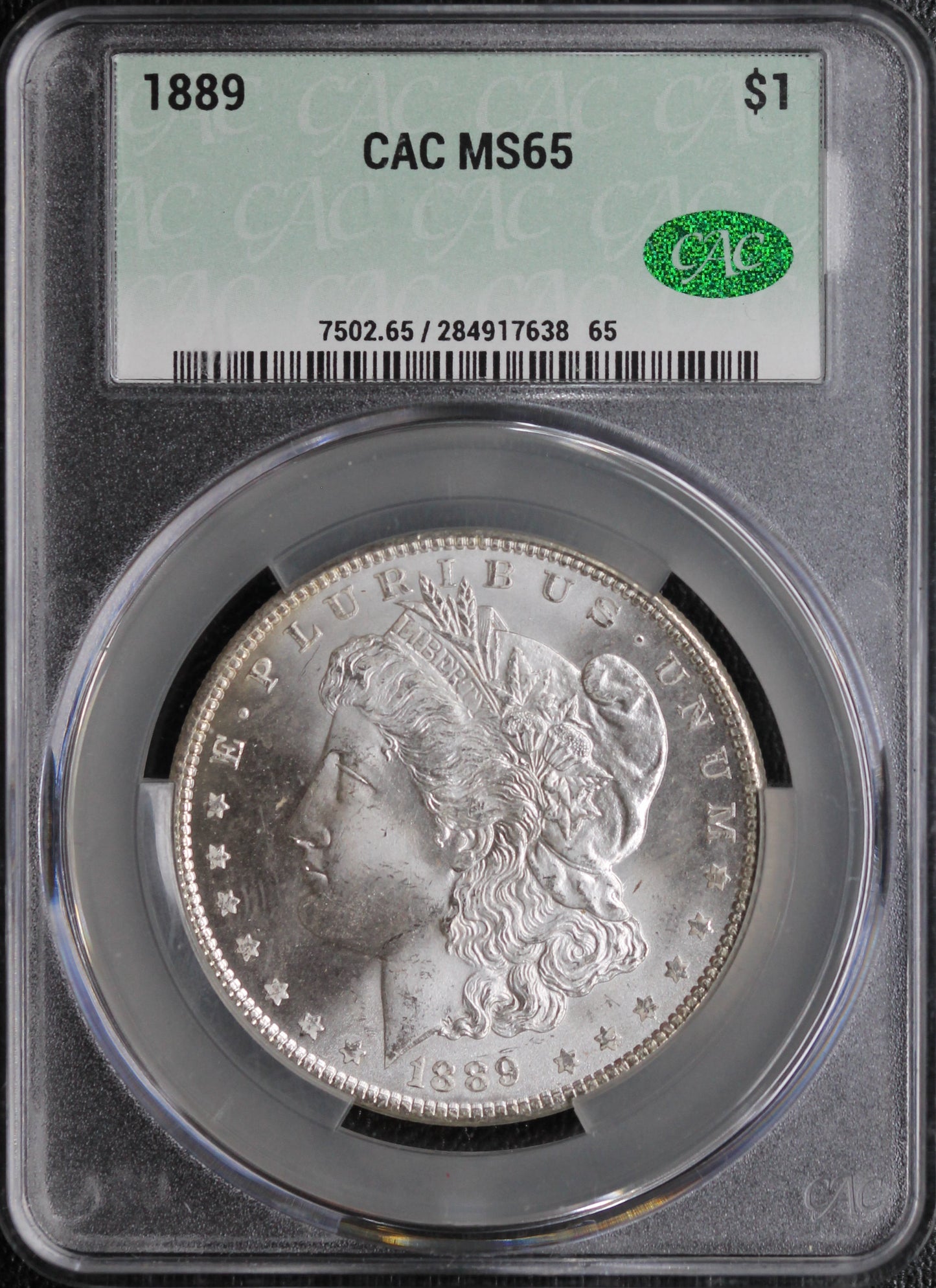 1889 Morgan Dollar CAC MS65