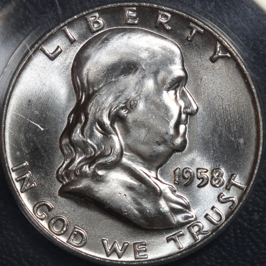 1958-D Franklin Half Dollar FBL ANACS MS65