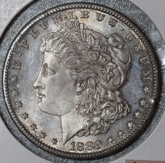 1880-S Morgan Dollar MS63, Rim Dings